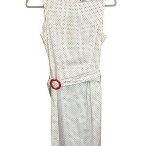 NWOT White Cotton Dress With Red Polka Dots